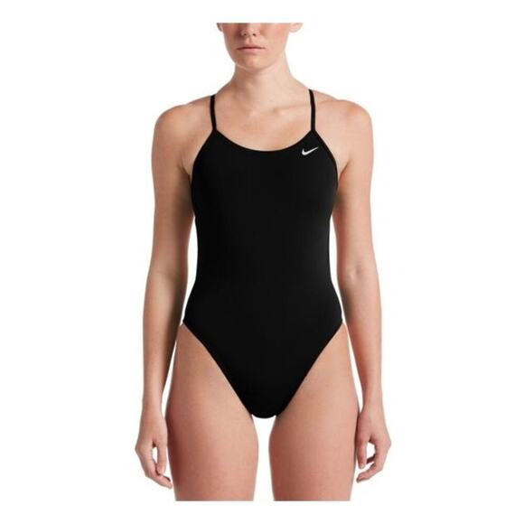 Nike Hydrastrong Racerback Cut-Out One Piece Swimsuit Black Size 4 NWT - Picture 1 of 10